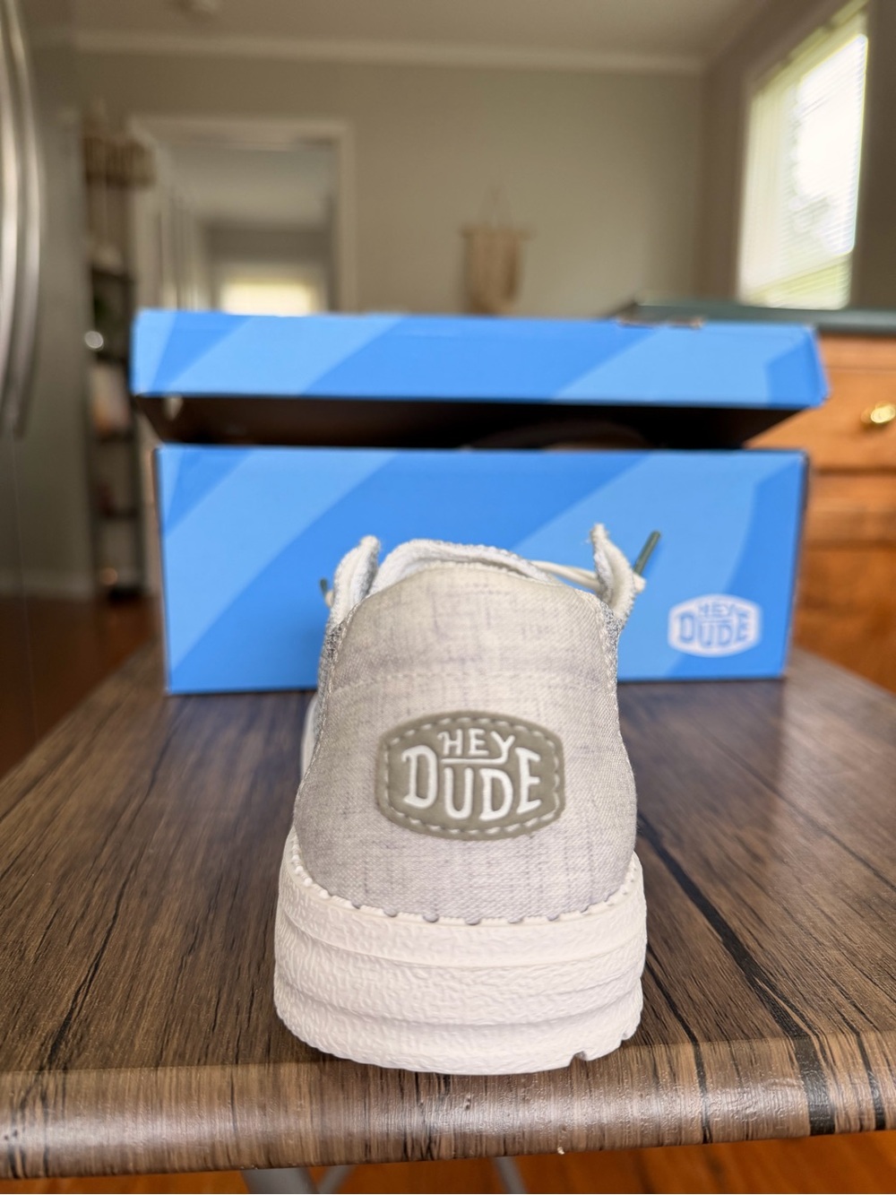 Hey Dude Women's Slip-On Loafers in Light Gray and White - Picture 7 of 13